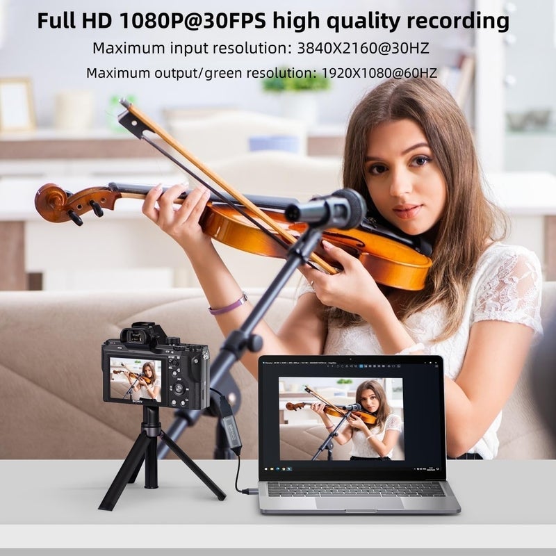 XinYaa Video Capture Card, HDMI to USB Capture Card for Streaming, 1080P 60fps Video Capture Device for Game Recording, Compatible for Windows,Quest 3, Switch, OBS, PS4/PS5 - Image 3